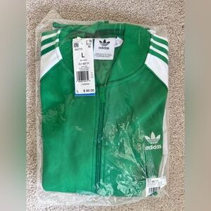 Adidas Green and White Track Jacket